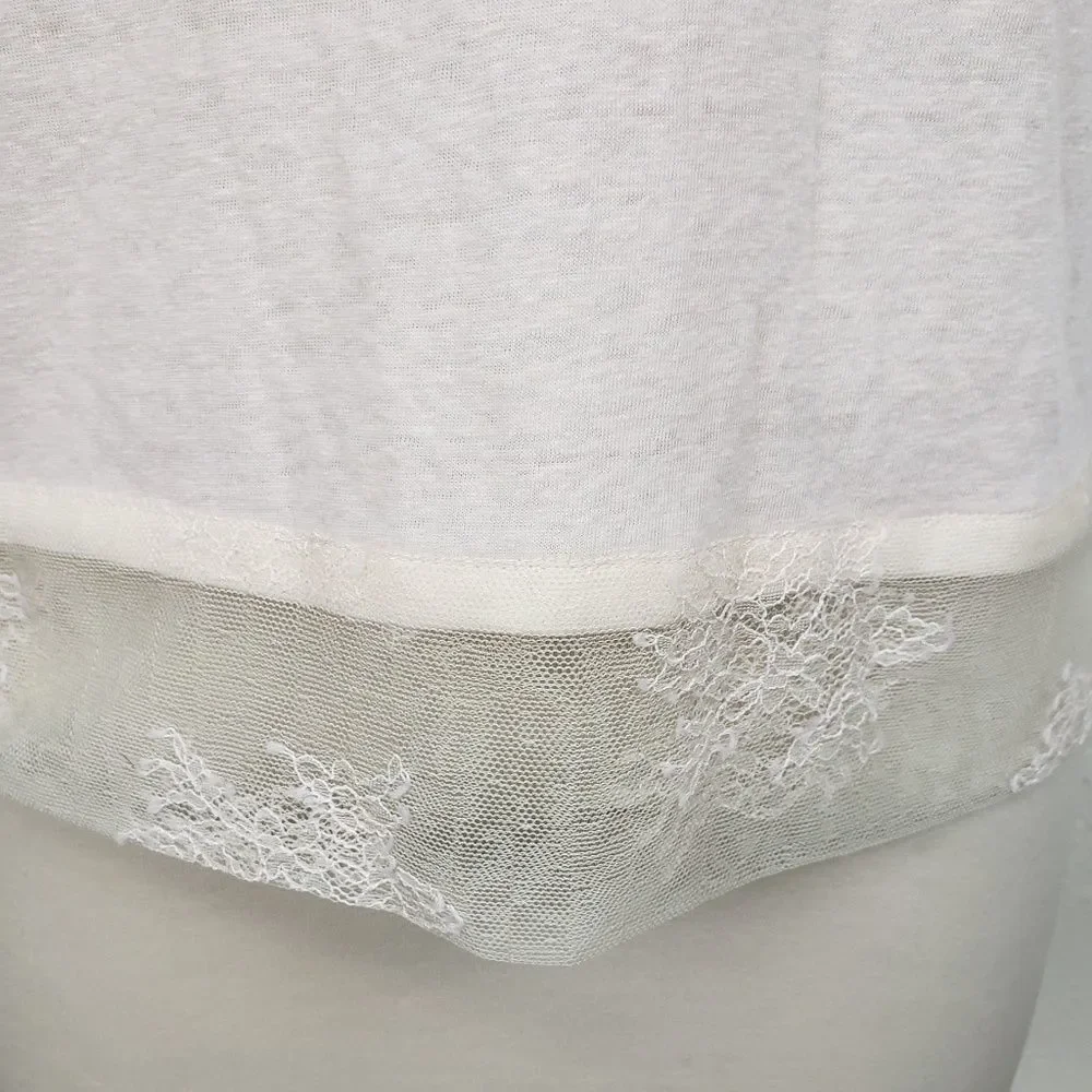 Maje pale pink linen blend and lace top - Picture 6 of 8